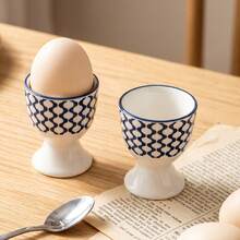 2pcs Egg Cups, Egg Holders, Blue And White Porcelain Print Style Egg Holders For Daily Meals, Suitable For Breakfast, Family Dining, Gifts, Parties And Gatherings - Blue and White French Flowers - View 21