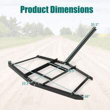 [Local Shipping] 66" Wide Driveway Drag Tow Behind Landscape Leveling Rake With Reinforced Bars-Black-XY825549 - FXC5IQBJEKTLA0 - View 4