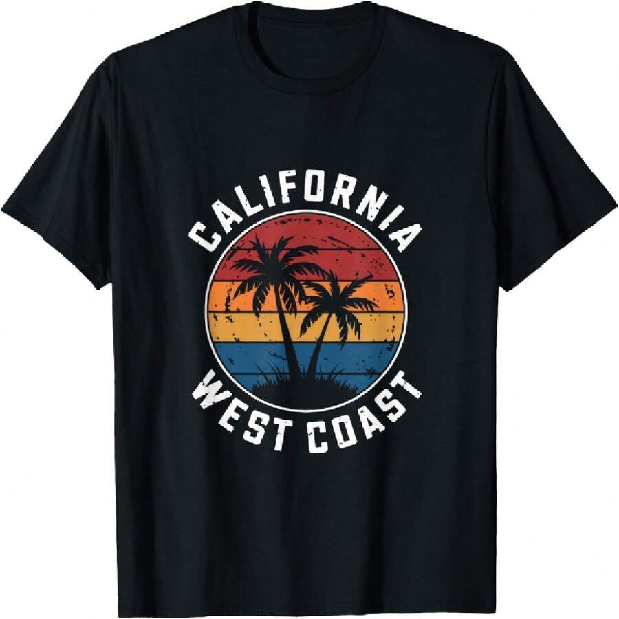 California West Coast - California Ca Vintage T-Shirt - Black - View 1