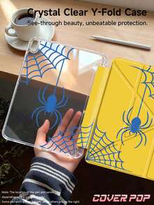 Halloween Spider Tablet Protective Case, Double-Sided Acrylic Transparent Crystal Backplate Shockproof Sleep/Wake Tablet Protective Case, Suitable For IPad/Tablet, Compatible With IPad 10th Gen, 10.2/Mini6/Mini7/9.7 Inch, Tablet Protective Case Compatible With Samsung Galaxy Tab A9 Plus, Perfect Holiday Gift, Fashionable Minimalist Pattern - Multicolor - View 3