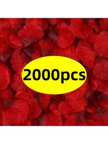 500/1000/2000片金色仿真玫瑰花瓣，浪漫手工花，適用於婚禮、派對、房間裝飾、家居裝飾、生日裝飾、桌面裝飾、情人節禮物、萬聖節裝飾、聖誕節裝飾 - 黑紅色 - 查看 12