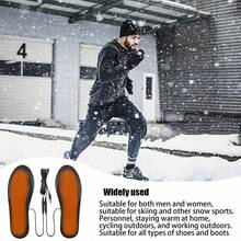 1 Pair Trimmable Heated Insoles, Washable, Compatible With Power Bank, Suitable For Indoor And Outdoor Use, Winter Warmth Essential - Black - View 6