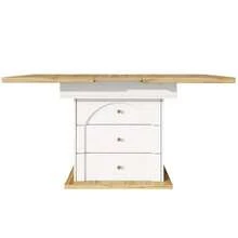 Telescopic Dining Table (110-140 X 80 Cm), Folding Kitchen Table For 4 To 6 People, Extendable Table, Space-Saving Table, For Kitchen And Living Room, Minimalist Design With Cupboard Doors, Black - 白色 - 查看 8