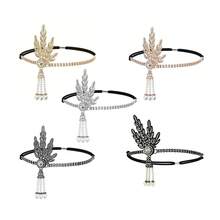 1 pieza D EXCEED Diadema de Flecos con Strass y Perlas Estilo Flapper del Gran Gatsby, Tocado de Disfraz Art Decó de los Años 20 para Fiesta, Boda y Cosplay - multicolor - Ver 5