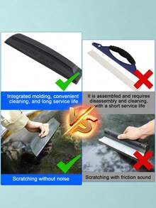 Cây gạt nước ô tô bằng silicone mềm, gạt nước linh hoạt cho kính cửa sổ, dụng cụ làm sạch kính và kính chắn gió không gây trầy xước, phù hợp để rửa và làm khô xe ô tô - Loại A - Xem 8