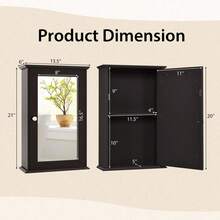 Bathroom Wall Cabinet With Single Mirror Door-Brown-XY553535 - FXCVMULHRV5LD0 - View 5
