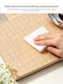 10 Pcs Film Sampul Buku Transparan Self-Adhesive, Desain Pra-Potong Tanpa Potong, Pelindung Buku Teks Tahan Air, Dekorasi Bening Minimalis, Sleeve Ringan Portabel untuk Buku Catatan Siswa & Buku Sekolah A4 16K A5 - A - View 10