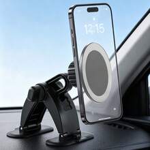New Soft Silicone Triangular Adhesive Car Phone Holder, Strong Back Adhesive Firmly Attached To Dashboard, Telescopic Structure Compatible With Different Phone Models, Universal Multi-Angle Adjustable, Anti-Shake And Anti-Drop, Compact Minimalist Design Without Blocking View, Gravity Auto-Lock, Universal For All Car Models, Stable And Practical For Driving Navigation - Black - View 2
