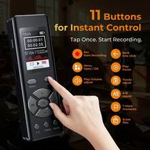 Digital Voice Recorder With Playback Function, Zinc Alloy 8GB Voice-Activated Recording Device, 68 Hours Recording, 1536Kbps Clear Audio, Portable Mini Recorder For Lectures, Meetings, University, Interviews - 查看 3