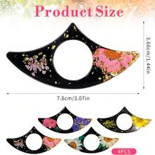 4Pcs Printed Dried Flower Pattern Acrylic Thumb Book Page Clips, Aesthetic Reading Accessory Page Holders, Exquisite Birthday Holiday Gift For Book Lovers Women Readers School Supplies - A - View 2
