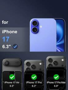2pcs Full Coverage Rear Camera Lens Glass Protector Film, Phone Accessories, Compatible With IPhone 17 17 Air 16 Pro Max 15 14 13 12 11, Daily Protection - Clear - View 7