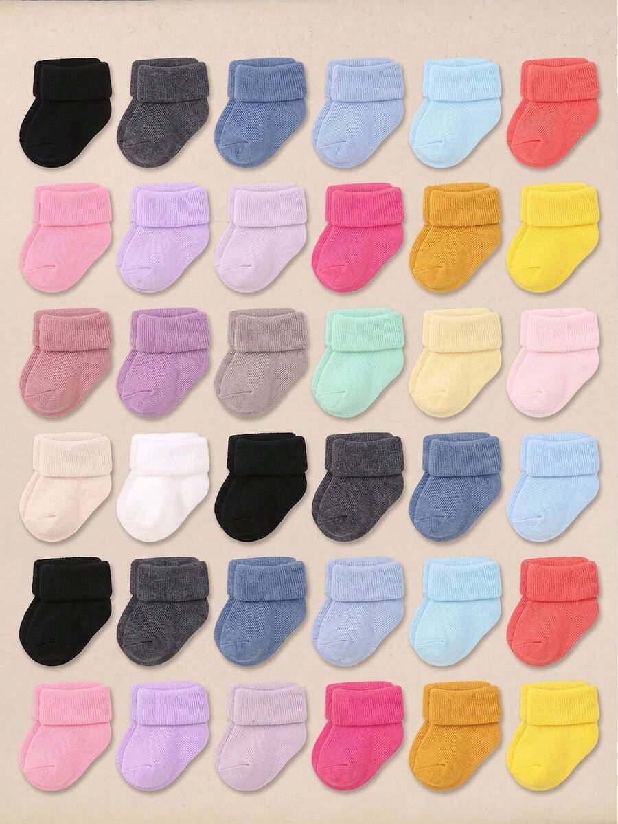 10/5/1 Pair Random Assorted Macaron Color Warm Socks, Infant Toddler ...