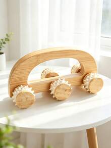 1pc Multi-Specification 6-Wheel/8-Wheel/10-Wheel Wooden Massage Roller, Smooth Polished Bur-Free Natural Wood Handheld Roller Massager For Full Body Muscle Relaxation, Suitable For Shoulder, Neck, Waist, Back, Legs, Home SPA / Yoga / Post-Workout Soothing Tool - Roller Massage - View 15