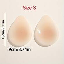 1 Pair Invisible Strapless Adhesive Breast Lift Pads, Water Drop Shape Design, Trimmable Fit, Non-Slip And Reusable, Suitable For Swimwear, Strapless Tops, Vacation, Pool And Daily Wear, Skin-Friendly Breathable And Washable - Thin style - View 7