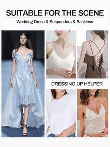 vfvQueen 1pc Women's Waterproof Adhesive Push-Up Bra, Reusable Silicone Invisible Bra, Strapless And Backless Design, Suitable For Swimwear, Wedding Dress And Backless Outfits - Apricot - View 7