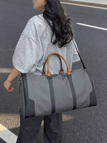 1件大容量旅行托特包，類皮革材質手提包，健身瑜伽訓練運動包，多功能旅行收納包，便攜輕量耐用旅行行李包，乾濕分離，返校季學生用品包，節日禮物 - 彩色 - 查看 9