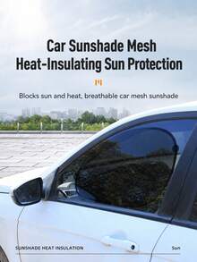 5pcs Car Window Sunshade Set, Foldable Mesh Vehicle Window Covers With Suction Cups, Front Side Rear Window Sun Visor Shades For Heat Insulation, UV Protection & Privacy - Multicolor - View 5