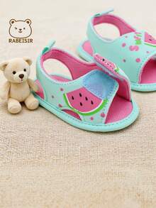 RABEISIR Sandalias para caminar de bebé, zapatos con diseño de pez y sandía de fondo suave, transpirables y antideslizantes, adecuados para uso diario y vacaciones, primavera y verano - Azul Cadete - Ver 5