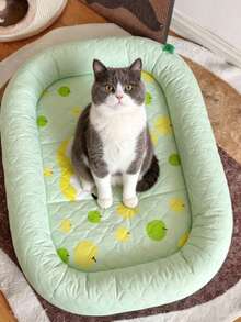 Tapis rafraîchissant d'été double face pour chien, lit pour chat, tapis de couchage pour animaux, tapis pliable pour chien, coussin rafraîchissant - Vert - Voir 6