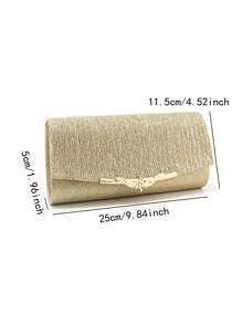 Gold Women's Evening Clutch Bag Envelope Design Party Wedding Girls Handbag With Chain Strap Shoulder Handheld Bag Velvet Fashion Wallet - Gold - View 2