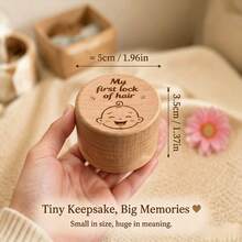 Baby Essentials Newborn Baby Stuff My First Lock Of Hair Wooden Keepsake Box Baby Fetal Hair Storage Case NewbornMilestoneSouvenirfor Baby Shower Gift - Multicolor - View 2