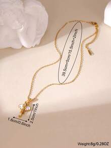1pc Fashionable Vacation Style 18k Gold Plated Stainless Steel Enamel Starfish Shell Crab Pendant Necklace For Women, Suitable For Beach Vacation Wear - Multicolor - View 7