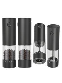 CLITON Premium Electric Salt Pepper Grinder Kitchen Cooking Tool, Perfect Holiday Gift, Aluminum & Stainless Steel Two Materials, 3 Sets Single/Double/Storage Base, External Adjustable Grind Size, Type-C Rechargeable, LED Light Lights Up When Grinding - Multicolor - View 8