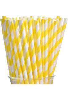 25/50pcs Paper Straws - Striped Straws, 16 Colors Available, Non-Soggy Paper Straws, Suitable For Daily Drinking And Crafting, Also Applicable For Birthday Parties, Weddings, Anniversaries, Back To School Season, Valentine's Day And Other Occasions. - View 12