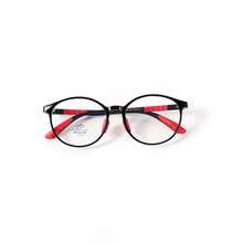 [1 pieza] Gafas decorativas de cristal ovalado sin receta para niños, estilo preppy, material TR, montura de gafas profesional, ultraligera, bloque de color, para niños y niñas, de 7 a 13 años, uso casual diario - Estilo ovalado AA - Ver 16