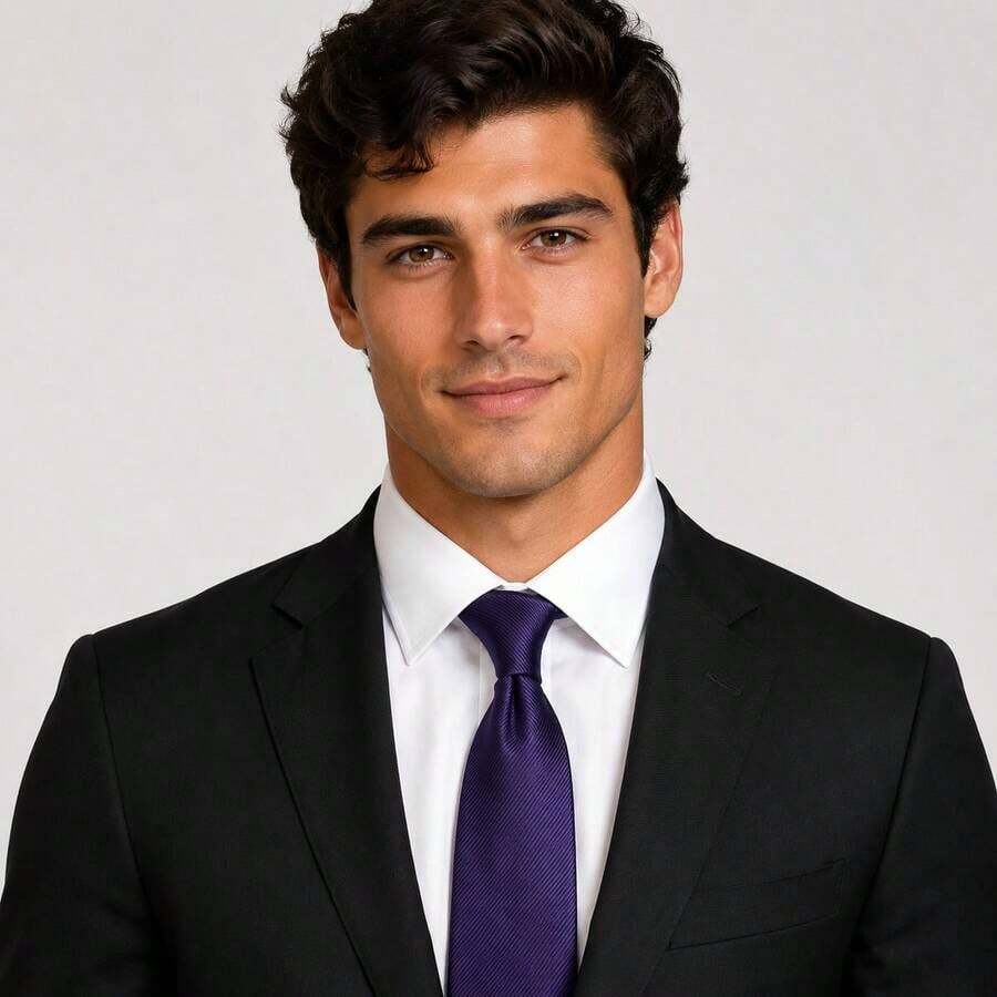 Men's Formal Ties, Versatile For Suits, Suitable For Weddings, Banquets, And Job Interviews. - 紫色 - 查看 1