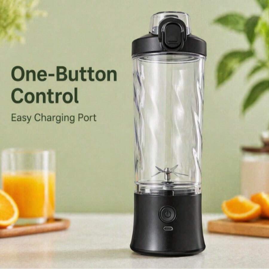Blender dan Juicer Genggam Portabel Tanpa Kabel Isi Ulang USB - Mudah Dibersihkan, Sempurna untuk Smoothie, Milkshake, dan Minuman Buah Segar, Kapasitas 600ml, Baterai Isi Ulang 1800*2mAh, - Sempurna untuk Rumah, Kantor, Perjalanan, dan Aktivitas Luar Ruangan, Blender Smoothie Mini untuk Minuman Segar