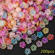 200顆透明花朵巴洛克珠飾搭配復古金邊隔珠，適用珠寶DIY手鍊、手機鍊、手工配件製作 - 金邊小花朵 - 查看 13