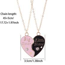 2 Pcs/Set Best Friend Pendant Necklace For School Friend Forever Friendship BFF Necklace Adjustable Geometric Jewelry Gift Love Couple Chain Choke - one-size - View 4