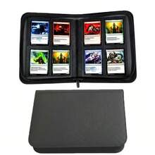 Premium Card Storage Album, With 50 Removable Transparent Insert Pages And 4 Double-Sided Pockets, Total 400 Pockets, Suitable For Baseball/Football Cards, Game Cards, Sports Cards And All Standard Size Trading Cards, Perfect For Birthday, Easter, Thanksgiving, Back To School Gifts And School Supplies - Black - View 2
