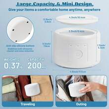 1pc 50Hz Ultrasonic Cleaner, 3 Modes With Digital Timer, Suitable For Cleaning Dentures, Night Guards, Dental Braces, Toothbrushes, Jewelry And More - Multicolor - View 4