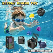 Pool Diving Toys Kids 3-12, Swim & Dive Training, Rescue Game Set With Floating Animal & Cage, Summer Water Toys Pool Bath Beach - Multicolor - View 2