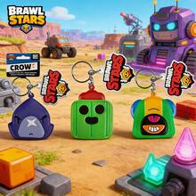 Supercell 1PC Brawl Stars Officially Licensed Squishy Keychain Cute Cartoon Character Keyring Soft PU Material Bounce-Back Stress Relief Fun Doll Backpack Accessories Birthday Christmas Gift - Multicolor - View 1