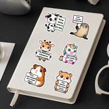 50pcs Cute Adorable Cartoon Warm Healing Animal English Graffiti Decorative Stickers For Computer And Helmet - 50 Images Of Animal - View 9