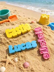 Cetakan Pasir Nama yang Dipersonalisasi, Mainan Pantai Kustom, Stempel Nama untuk Permainan Sensorik, Kotak Pasir & Adonan Mainan, Mainan Pasir untuk Anak-Anak di Kapal Pesiar - Beraneka warna - View 7