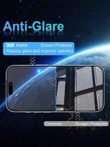 4片裝磨砂防窺防眩光防指紋全螢幕保護膜，適用於手機殼，相容 iPhone 17 Pro Max 6.9in 17 Air 16 Pro Max 16 Pro 16 Plus 16 15 Pro Max 14 Pro Max 13 Mini 12 11 XS Max XR 8 Plus 7 Plus，日常使用 - 黑色 - 查看 7
