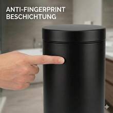 Praktischer Multifunktions-Abfalleimer für das Badezimmer, ausgestattet mit einem geräuscharmen Schalter, speziell für die Entsorgung von Kosmetika und anderen Abfällen - Schwarz - Übersicht 4