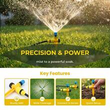 Adjustable Water Output Mode Sprinkler, 360° Rotating Nozzle, Automatic Watering Sprayer Suitable For Garden, Lawn And Vegetable Irrigation - Standard - View 3