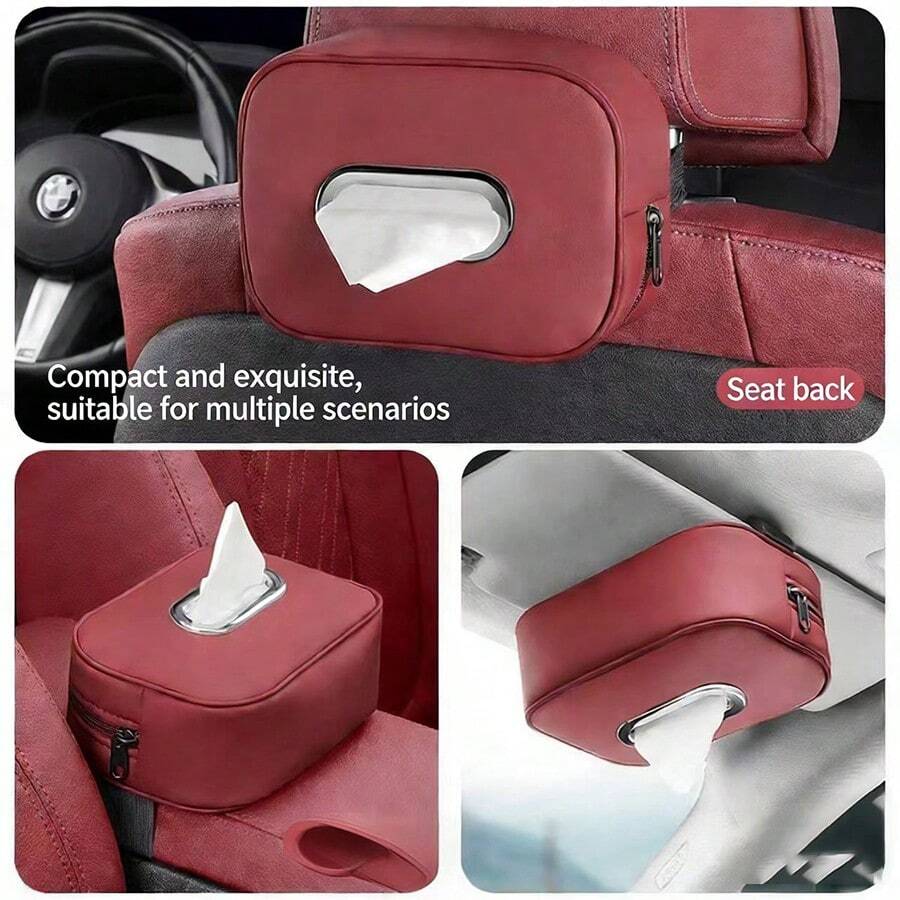Fashionable Minimalist Leather Tissue Box - Perfect For Car, Home And Commercial Use, Featuring An Elegant Design Suitable For Living Room, Hotel And Restaurant. Durable And Practical Napkin Storage Bag To Enhance Your Space Decor