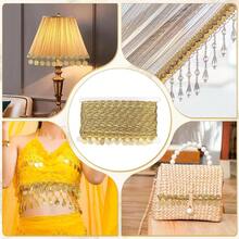 Gold Coin Shape Trim Sequins 3.5cm Tassel Ribbon, Stage Performance, Suit, Wedding Dress Sewing Fabric Decor Clothes Decoration Party Accessories - Multicolor - View 9