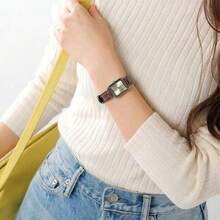 Casio Jam Tangan Wanita Rench Retro Warna Emas Champagne Bentuk Persegi Kecil, Tali Kulit, Tahan Air 30m, Jam Tangan Quartz, Gaya untuk Perjalanan Sehari-hari - Satu-Ukuran - View 5