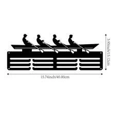 1PC Rowing Competition Gold Silver Bronze Medal Display Rack, Metal Wall Decor Storage Rack, Suitable For Sports Awards, Weather-Resistant Display For Collectibles, Perfect For Sports Enthusiasts And Athletes, Indoor And Outdoor Use, Ideal Gift For Sports Fans And Champions - Black - View 7