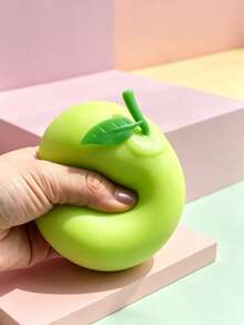 1pc Random Color Realistic Green Apple Squishy Toy, Slow Rebound Soft Stress Ball, Creative Desk Decor, Novelty Gift And Gift Box Filler - 彩色 - 查看 3