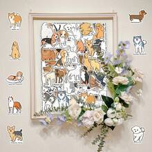 50pcs Original Puppy Illustration Yorkshire Corgi Cute Dog Cartoon Animal Decorative Camera Wall Stickers - Original Puppy Illustrated Guide - 1955 - View 8