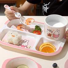 MIFFY Official Cute Kawaii 4 Compartment Divided Plate 600ml Cartoon Print Food Tray Lunch Bento Box Daily Use Aesthetic Y2K Ladies Girls Gift 2026 Viral Tk Ins Limited Edition - Multicolor - View 10