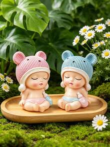 1pc Cute Baby Cake Decor, Lively And Adorable Baby Decoration | Mini Version, Suitable For Home Decor, Desk And Car Decor, Baby Shower Decor, Gender Reveal Party, Cake Decoration, Birthday Decoration (Hand-Painted, Some Color Unevenness May Occur, But It Won't Affect The Overall Appearance Of The Product, Please Do Not Purchase If You Mind) - Multicolor - View 2